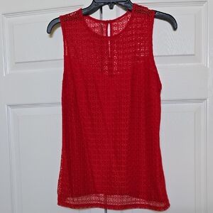 H&M Red Lace Sleeveless Top